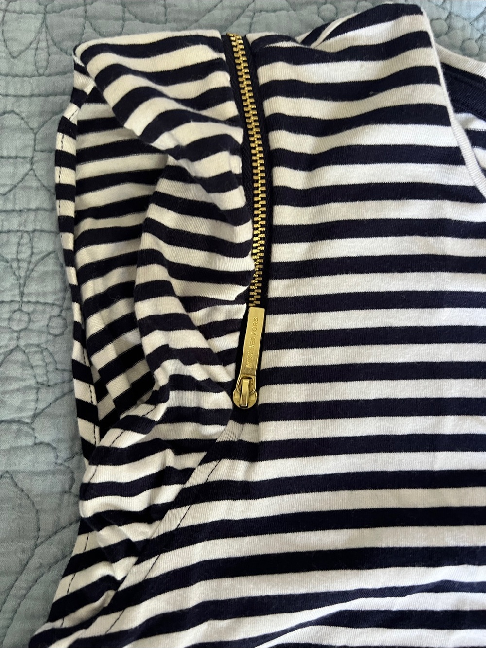 Michael Kors Navy and White Striped Sleeveless Dress - Picture 2 of 3